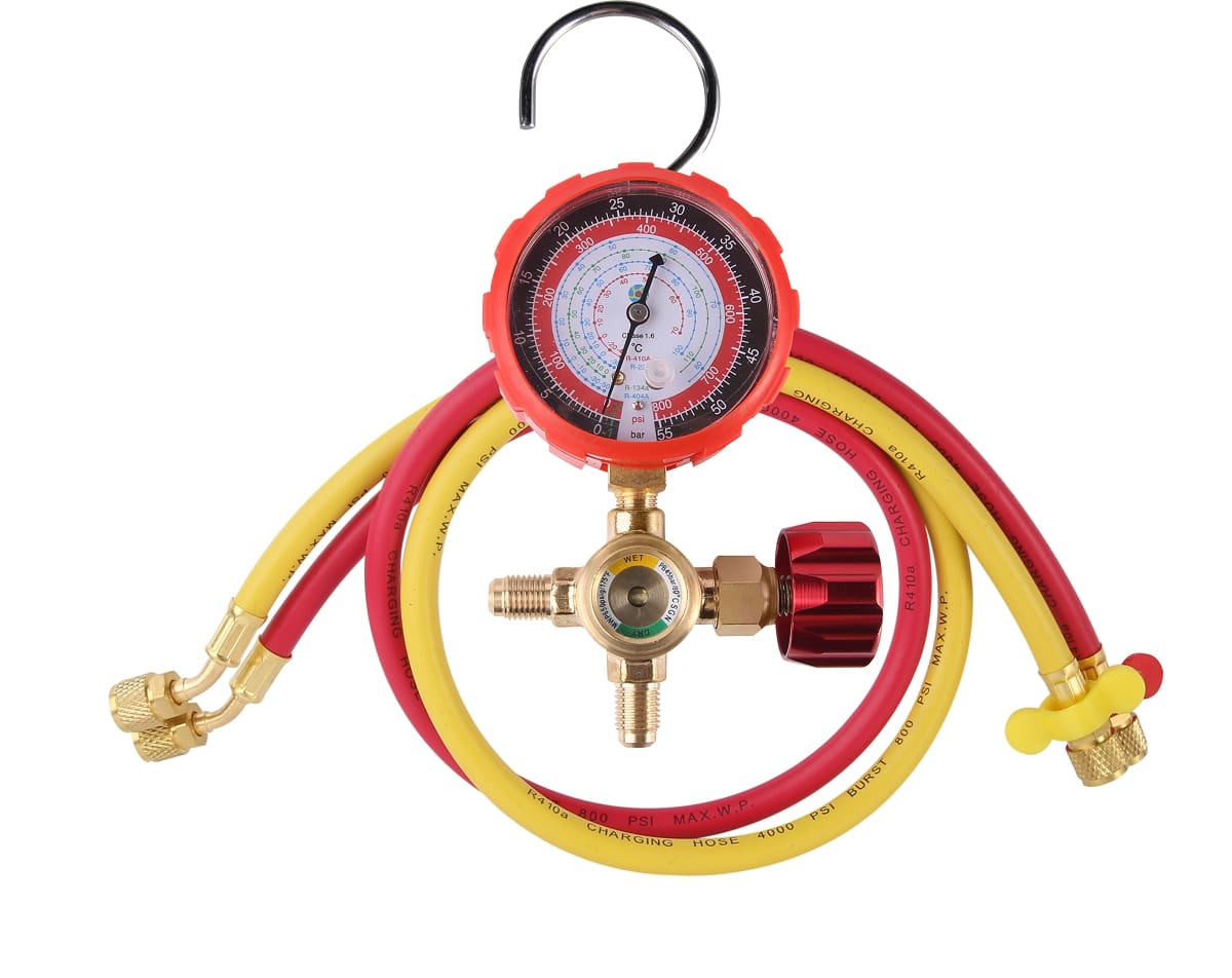 Manomètre de collecteur de pression à vanne unique pour 9 types de gaz réfrigérant
