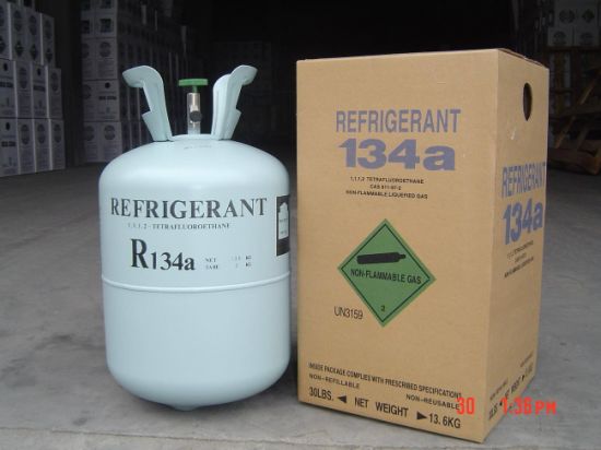Cylindre jetable de pureté 99,97 % 13,6 kg 30 lb de gaz réfrigérant R134A